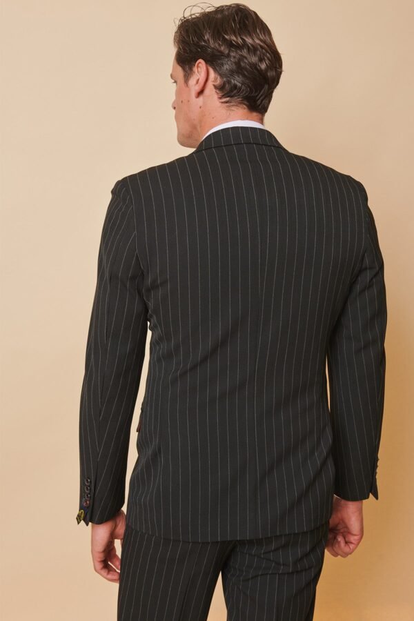ROCCO - Black Pinstripe Double Breasted Blazer - Image 6