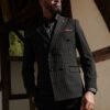 ROCCO - Black Pinstripe Double Breasted Blazer