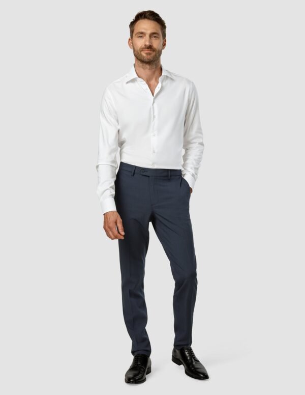 Essential Suit Pants Slim Dark Blue Check - Image 2
