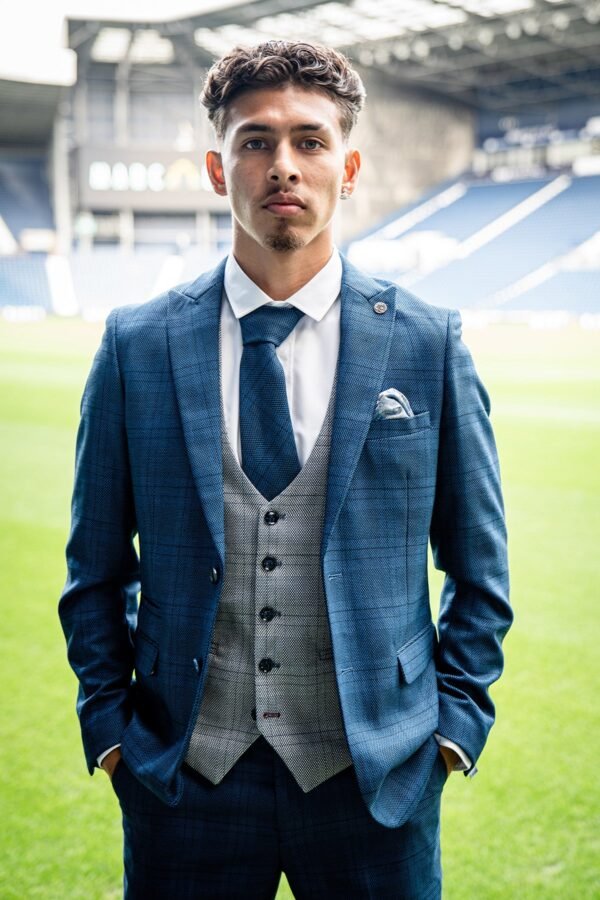 The WBA Collection - JERRY Blue Suit with Jerry Grey Waistcoat As Worn By Jeremy Sarmiento - Image 3
